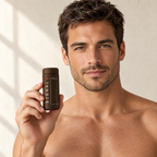 Man holding a bottle of Oratide Signal