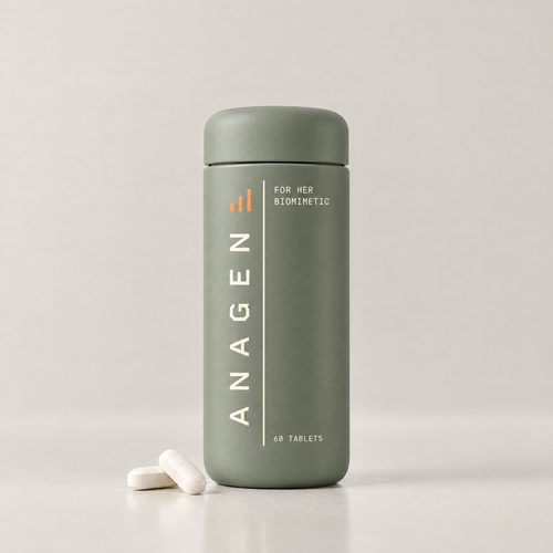 Oratide Anagen for Her: a sage-green bottle with ANAGEN printed vertically, 60 tablets