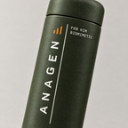 Close-up of the Anagen for Him label